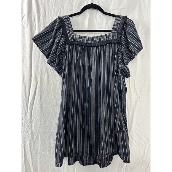 isabel Maternity by Ingrid & Isabel Blouse M Black Stripe Feminine Western Boho - Picture 8 of 9